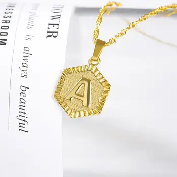 

A-Z Letters Necklaces Pendant stainless steel initial pendant necklaces for Women Men English Alphabet Chain Jewelry Gift