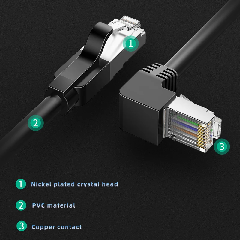 Вверх и вниз изгиб Ethernet кабель Cat6 Lan UTP CAT 6 RJ 45 сетевой Патч корд для ноутбука