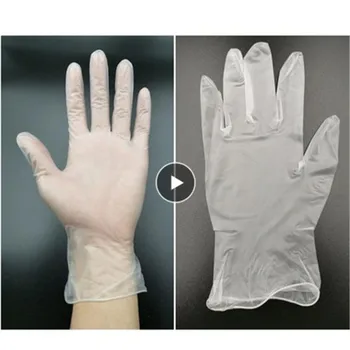 

100pcs Disposable Latex Gloves Hat Headgear White Non-Slip Acid Alkali Laboratory Rubber Latex Gloves Household Cleaning Product