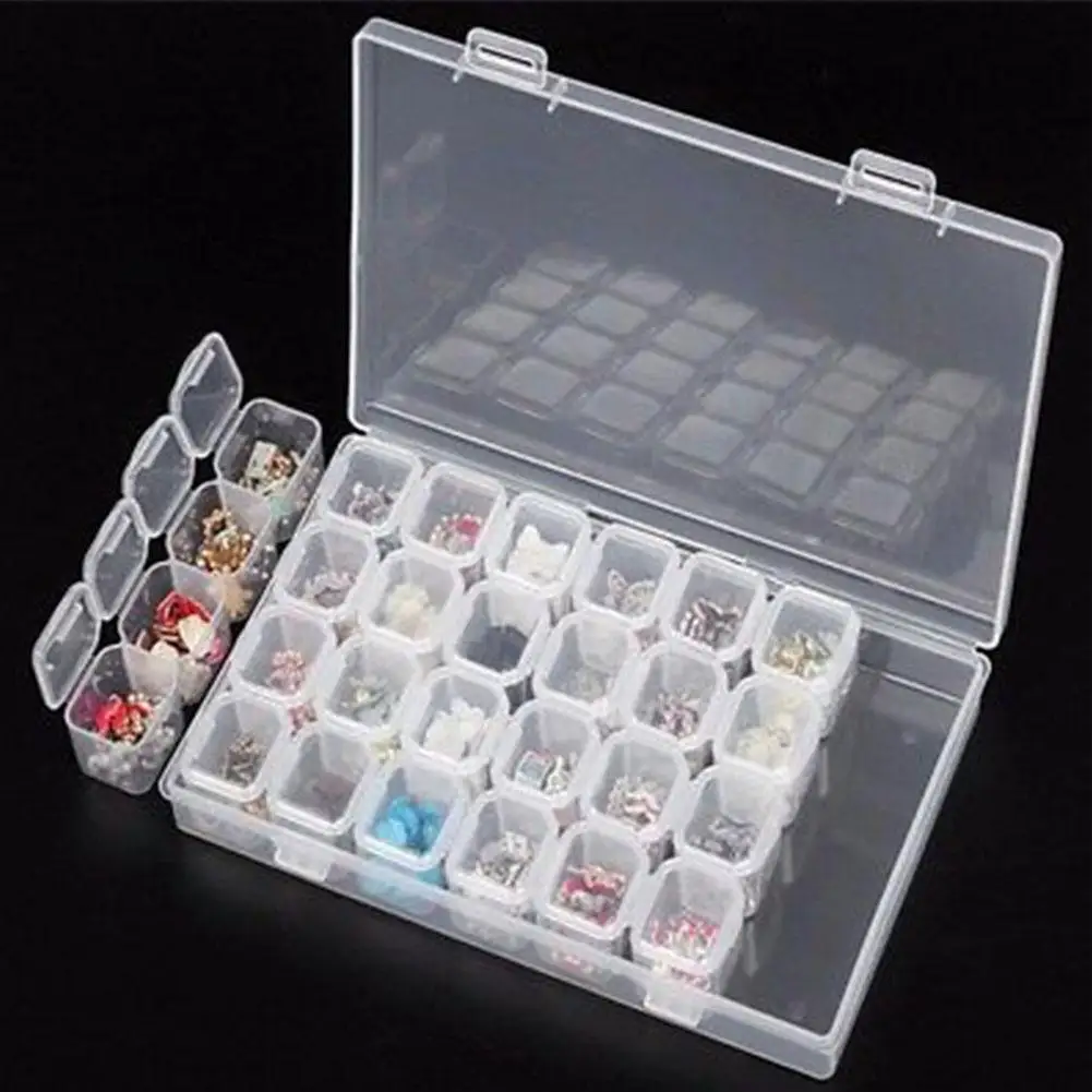 

28Slots High Quality Diamond Painting Tool Container Diamond Embroidery Stone Storage Accessory Nail Art Holder Storage Box Case