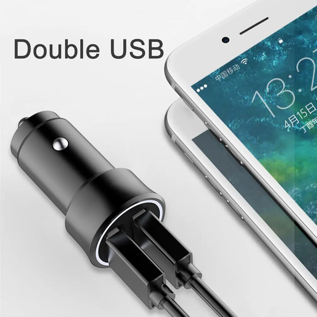 Быстрая зарядка 3,0+ 5 V/2.4A устройство для автомобиля с двумя портами USB Зарядное устройство 2 Порты и разъёмы Автомобильный держатель для телефона на Зарядное устройство с синий светодиодный индикатор для телефонов Планшеты