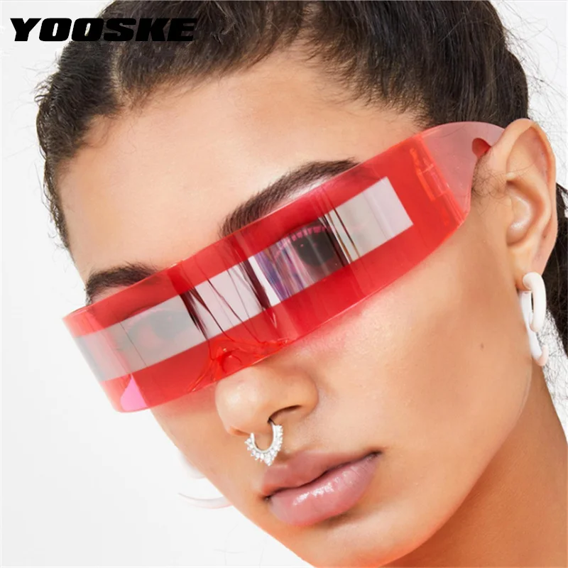 Солнцезащитные очки YOOSKE Future Wrap вокруг очков для женщин и мужчин Необычные