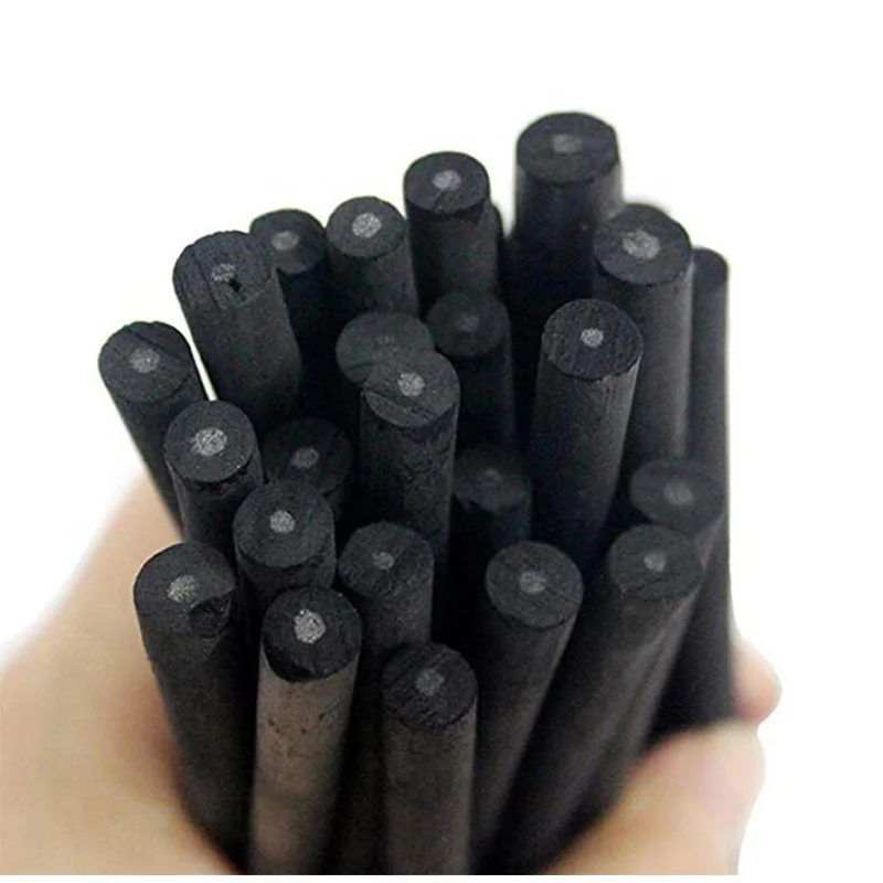 E-outstanding Charcoal Sticks 25PCS 7-9mm Dia Black Vine Willow Sketch  Charcoal Pencils for Drawing, Sketching and Fine Art,Compressed Charcoal