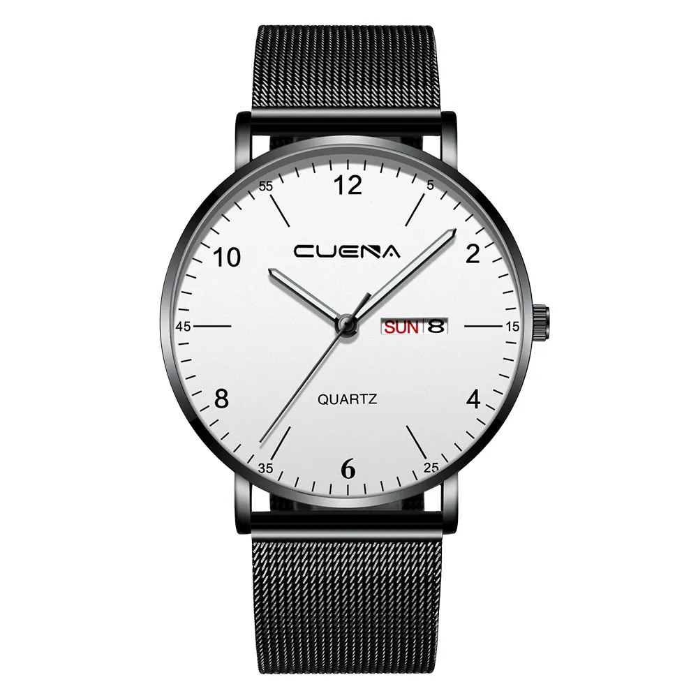 A Мужские часы модные роскошные брендовые деловые часы Reloj Hombre кварцевые повседневные спортивные винтажные стальные Relogio Masculino - Цвет: A
