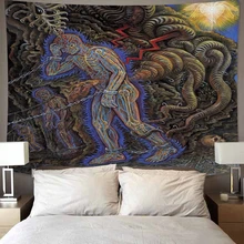  Virtual Portrait Print Tapestry Wall Hanging Psychedelic Decorative Wall Carpet Bed Sheet Bohemian Hippie Home Decor Couch 