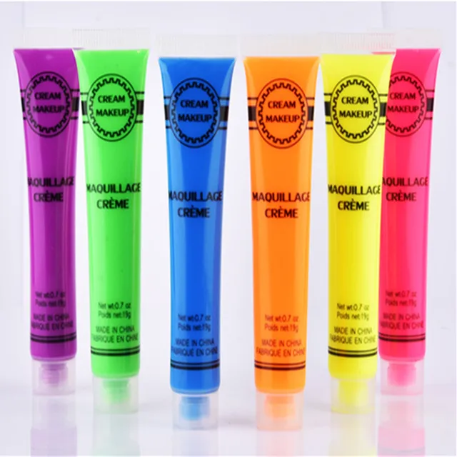 6Pcs/Set Body Art Paint Night Fluorescent Body Paint Glow In Dark Body