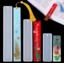 

1PCS Craft DIY Transparent UV Resin Liquid Silicone Mold Rectangle Bookmarks Resin Molds for DIY Pendant Charms Making Jewelry