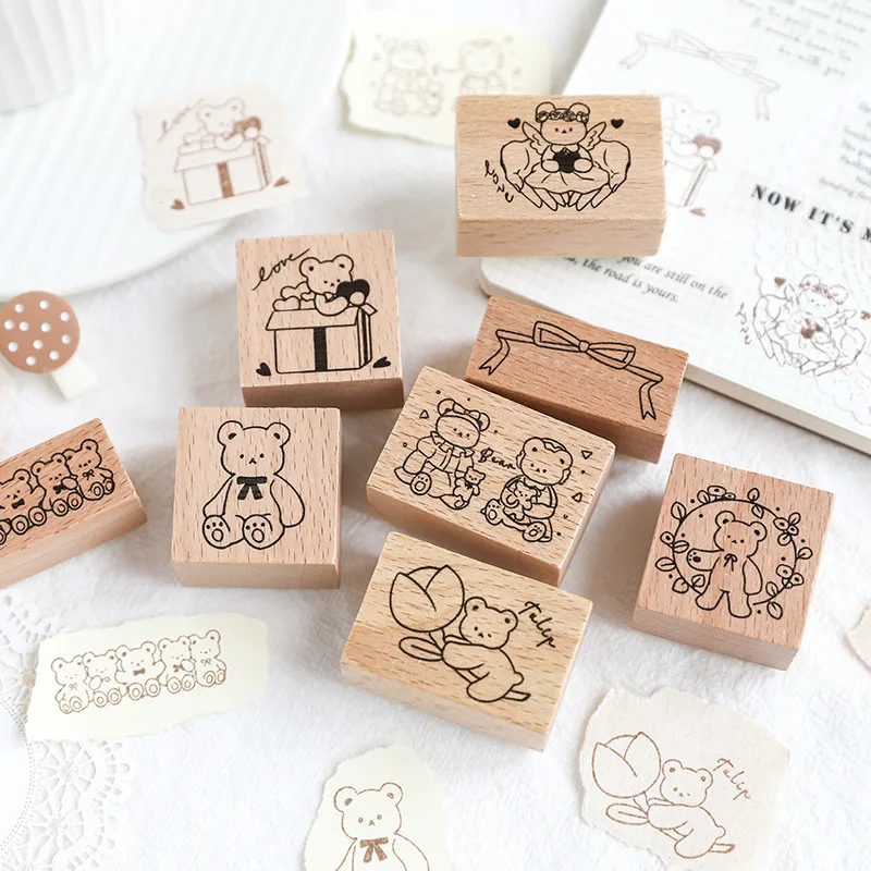 GLOBLELAND 9Pcs Daily Life Pattern Acrylic Stamps Stationery Afternoon Tea Pattern Silicone Clear Stamps for Scrapbooking Photo Card Album Decoration 160 x 110 mm 