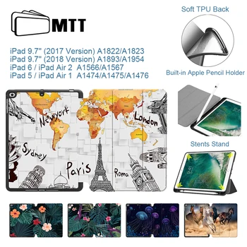 

MTT For iPad 2018 Case Protective Shell Cover for apple iPad Air 1 Air 2 new 9.7 inch Soft TPU+PU Leather Flip Smart Tablet Case