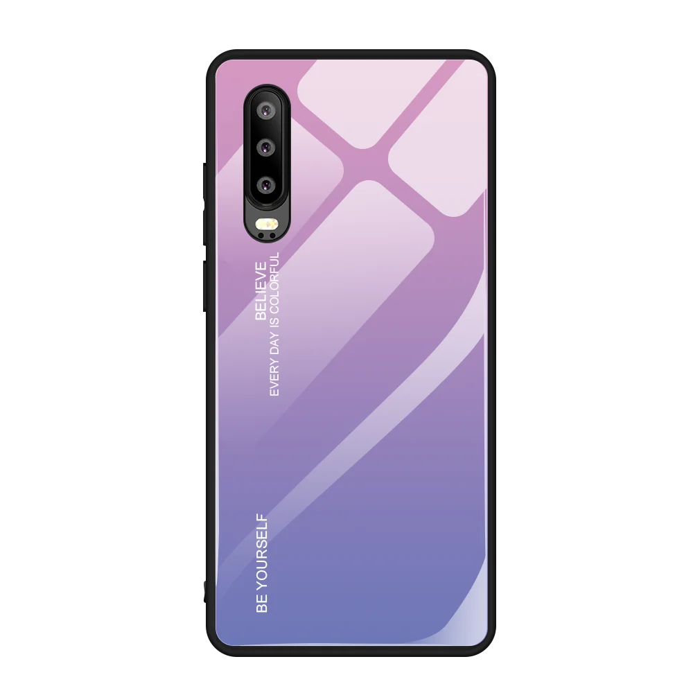 Градиентный чехол из закаленного стекла для huawei P30 Lite P30 Pro P30 Mate30 Mate30 Pro, чехол для телефона s, защитный чехол - Цвет: 2