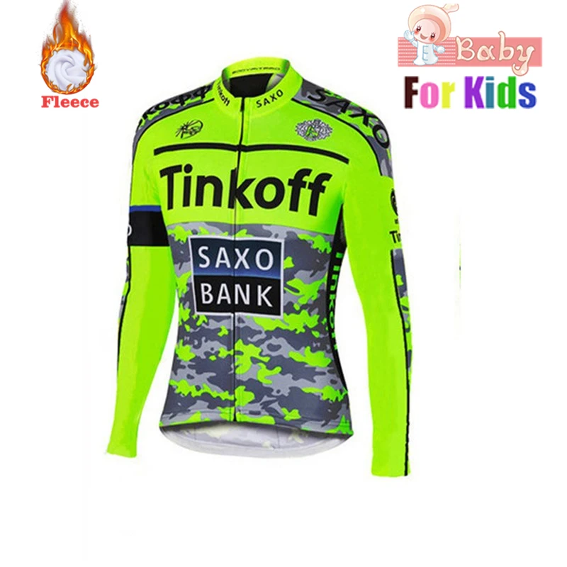 winter cycling tops Tinkoff велокофты наборы Детские профессиональные велокостюмы с длинным рукавом для мальчиков зимняя одежда для велоспорта Триатлон велосипедная форма Ciclismo - Цвет: winter cycling tops