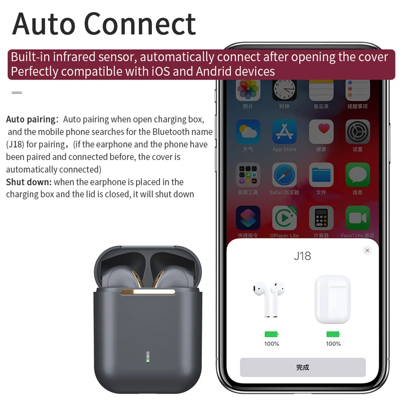 Oppselve J18 TWS Wireless Headphone Bluetooth Earphone In Ear Headset Wireless Earbuds For Huawei iPhone 11 X Handsfree Ear Buds