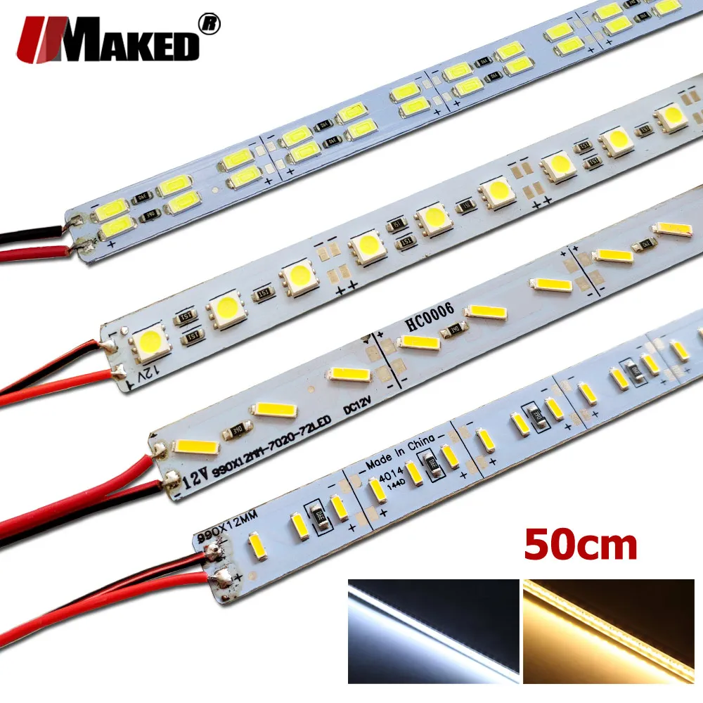 10 шт. * 50 см Светодиодная панель светильник кой яркости SMD 5050 5630 7020 8520 12 В 4014