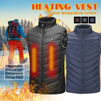 

Men Washable Sleeveless USB Electric Heating Vest Winter Thermal Heated Jacket