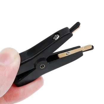 

2PCS Copper Plated Gold Two-level test clip Four-Clamp LCR Kelvin Black+Red
