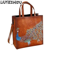 Кожаные женские сумки на плечо с ручной росписью в виде животных, дизайнерские сумки, известный бренд, женские сумки, натуральная кожа