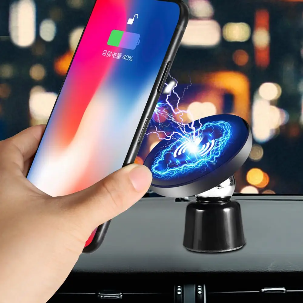  JE Fully Leather Style Wireless Charger QI Fast Wireless Charging Pad Compatible iPhone Xs Max/XR/X