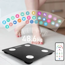 Aliexpress - Fashion Digital Body Weight Bluetooth Scale Body Fat and Water Content Testing Scales  LCD Display Glass Smart Electronic Scales