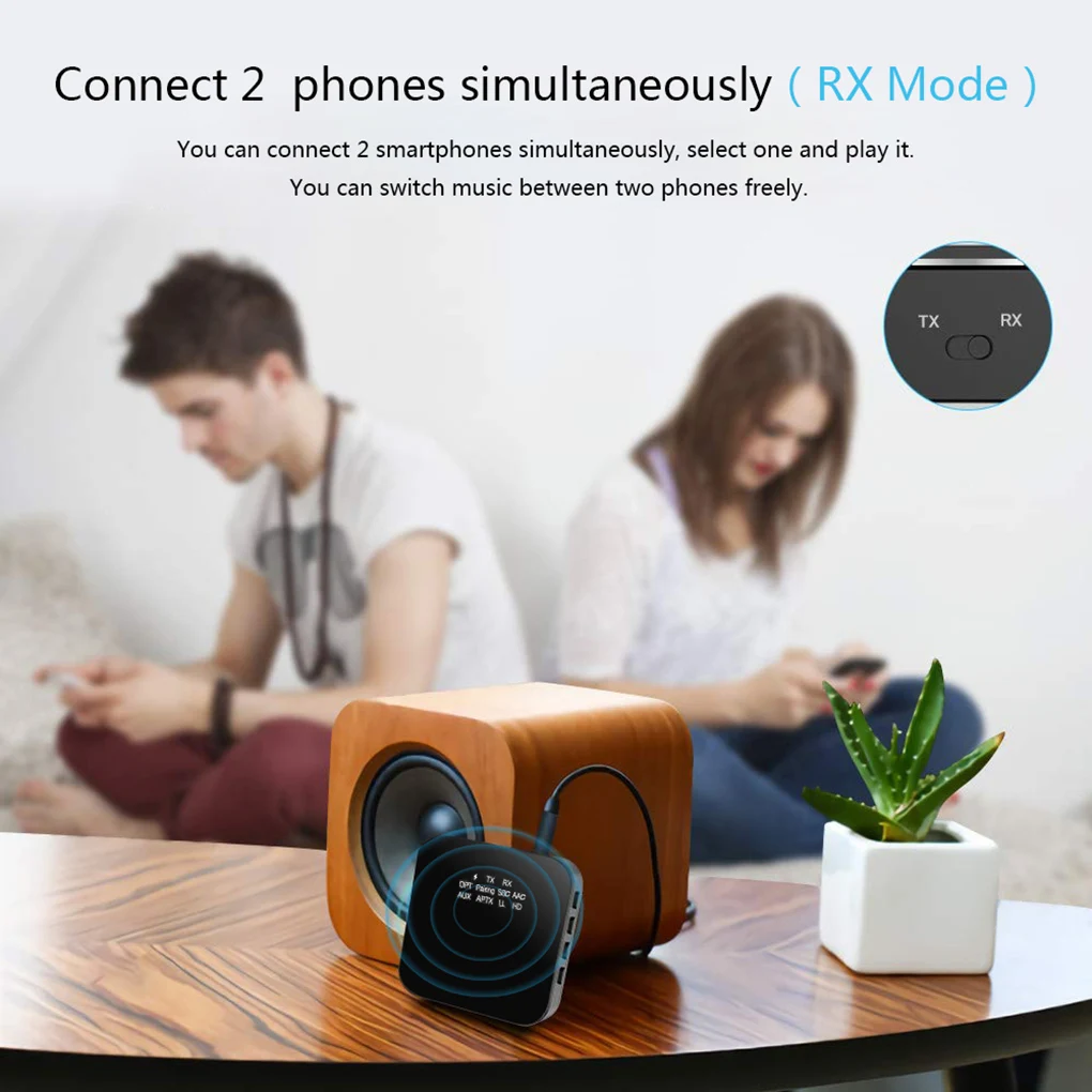 iMice Bluetooth 5.0 Transmitter Receiver Speaker TV MP3 CSR8675 3.5mm AUX Optical Port HD Music Audio Adapter