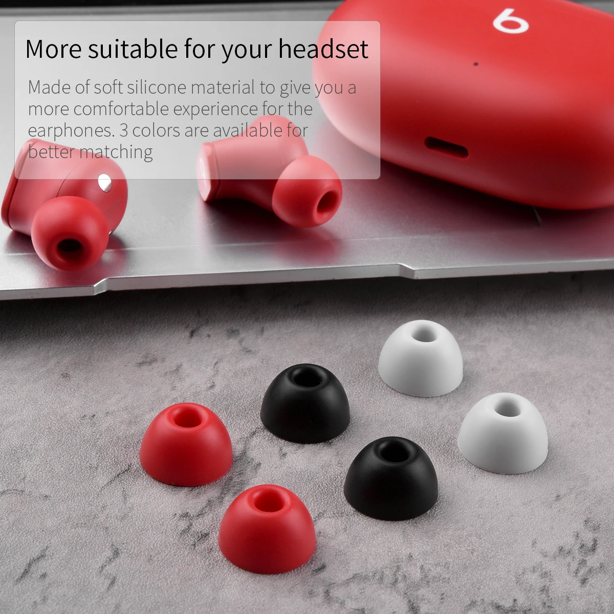 6Pcs Silicone Ear Tips for Beats Fit Pro Eartips Fit Pro Wireless Headphones Tips TWS Earbuds Anti-Slip Earphone Earplugs