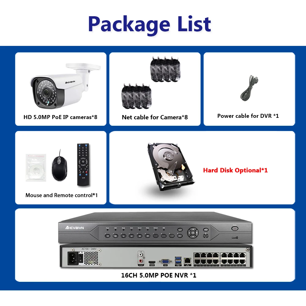 CCTV 4 к NVR 5MP HDMI 16CH монитор Системы HD PoE NVR Kit 5.0MP пуля на открытом воздухе 36 pcs c ИК-подсветкой комплект ip-камер системы видеонаблюдения