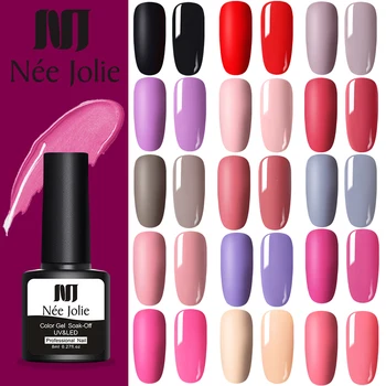

NEE JOLIE Soak Off Base Gel Top Coat Matte Top Gel Polish Nail Gel Lacquers 8ml Manicures Wholesale Long Lasting Nail Color Gel