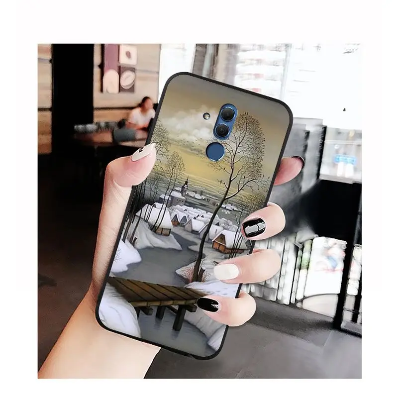 A5 MaiYaCa Пейзаж Зима светильник снег чехол для телефона для huawei Коврики 10 20 Lite 20X Коврики 20 10 Pro Коврики 9 Nova3 3i - Цвет: A5