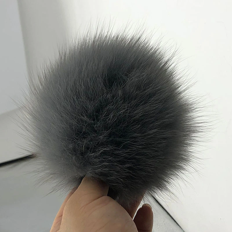 15cm 15 см натуральный животный Hairball Hat помпон ручной работы DIY действительно енот большой волос шар шляпа помпон с пряжкой - Цвет: 15cm