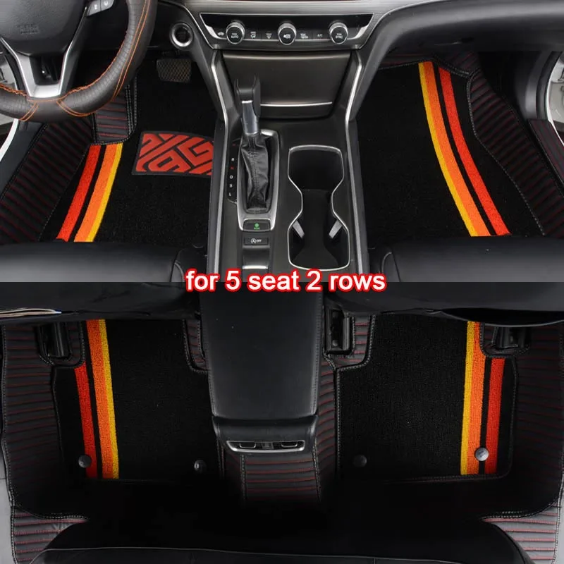 for 5 seats 2 rows Пользовательские автомобильные коврики для Toyota 86 Land Cruiser Prado CHR CROWN Zelas Previa WISH Venza Fortuner Sienna, Tundra автомобильные коврики - Название цвета: for 5 seats 2 rows