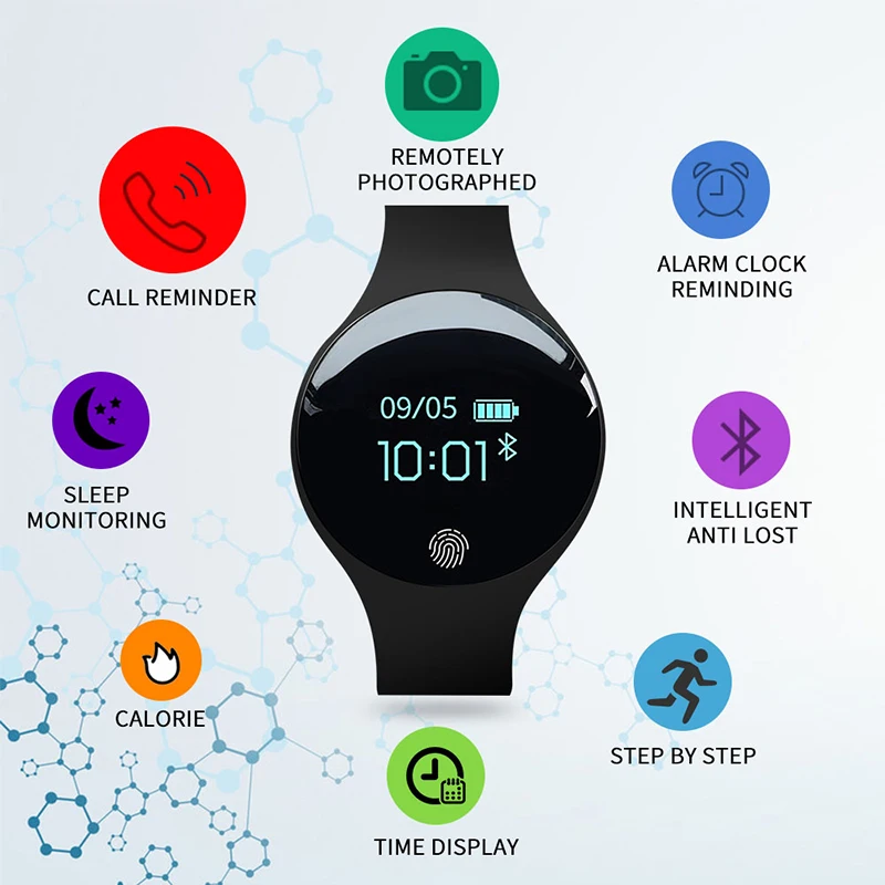 SANDA 01 Smart Bluetooth для мужчин Женский шагомер часы спортивные светодиодный цифровой сенсорный экран Смарт-часы для сна для IOS Android