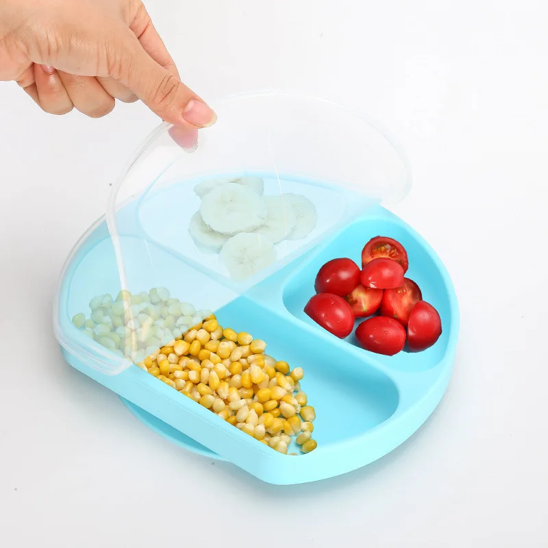 Baby Feeding Plate Dinnerware Silicone Baby Dishes Kids Eating Food Tableware Bowl Anti-hot Training Dinner Plate with Suction