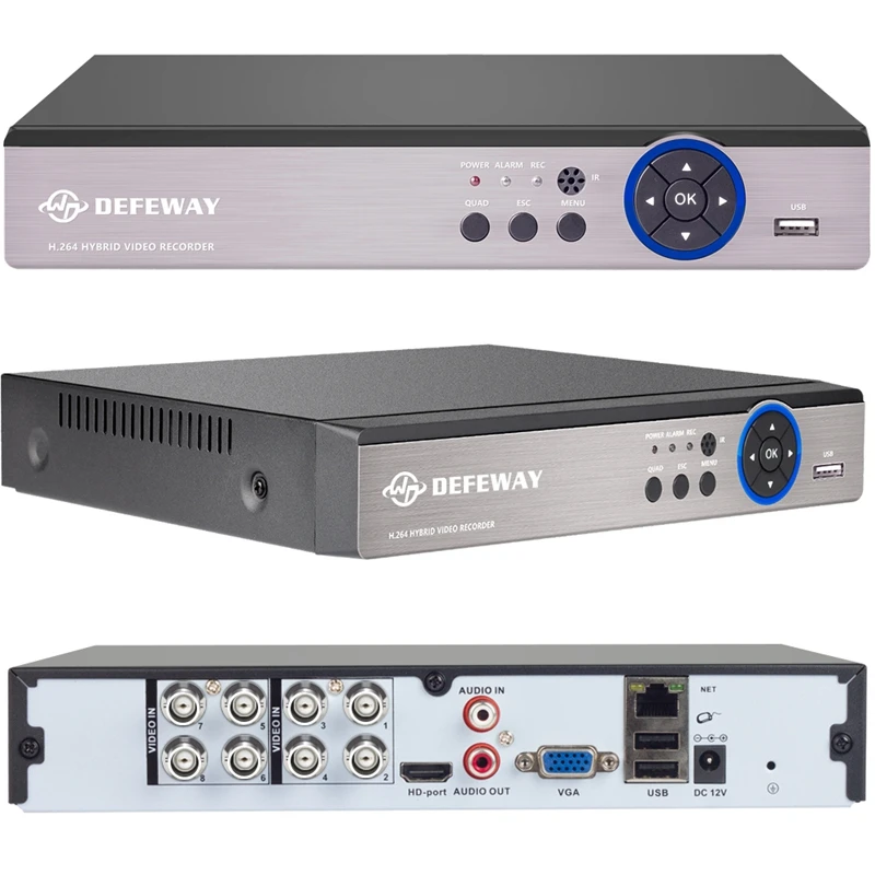 DEFEWAY 8CH 1080N 720P видеорегистратор видеонаблюдения P2P сетевой AHD DVR для ip камеры 8