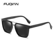 FUQIAN стильные Квадратные Солнцезащитные очки es для мужчин фирменный дизайн двойной мост TR90 мужские солнцезащитные очки es очки для вождения UV400