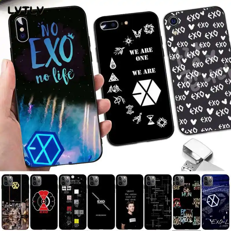 Lvtlv Sehun Chanyeol Exo Bling Cute Phone Case For Iphone 8 7 6 6s Plus X 5 5s Se 2020 Xr 11 Pro Xs Max Phone Case Covers Aliexpress