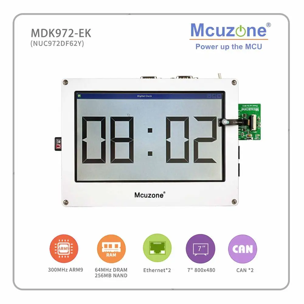 Флэш-память MDK972-EK_T70 NUC972 NUC970 64 Мб DDR2 16 + 256 LCDC JPEG КОДЕК 7 дюймов 800480 TFTLCD с TP QT GUI usb wifi