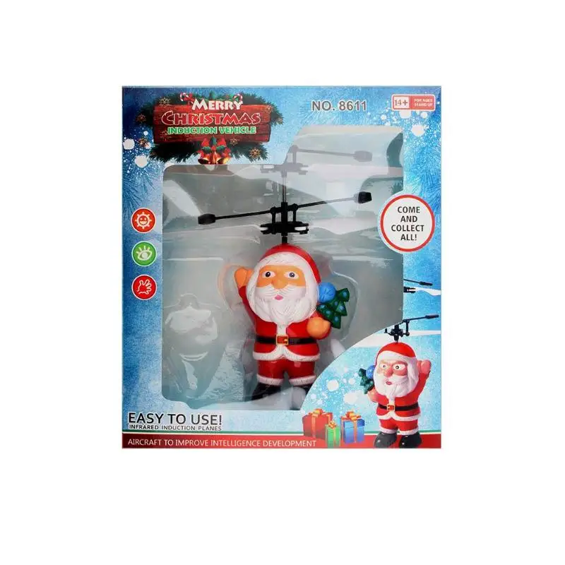 Hand Induction LED Flying Helicopter Aircraft Old Man Flashing Children Toy Gift Early Education Intelligence Development