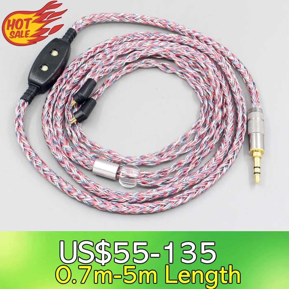 

16 Core Silver OCC OFC Mixed Braided Cable For Etymotic ER4B ER4PT ER4S ER6I ER4 2pin Earphone 0-100ohm Adjustable LN007567