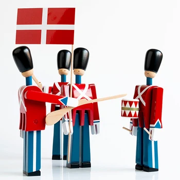 

NEW Nordic Danish Soldier Wooden Miniature Figurines Decoration Creative Home Decor Children's Model Puppet Handmade Solid Wood
