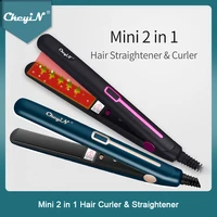Mini Professional 2 in 1 Portable Hair Curler Hair Straightener Flat Iron Hairs Straightening Corrugated Iron Styling Tools 48 1