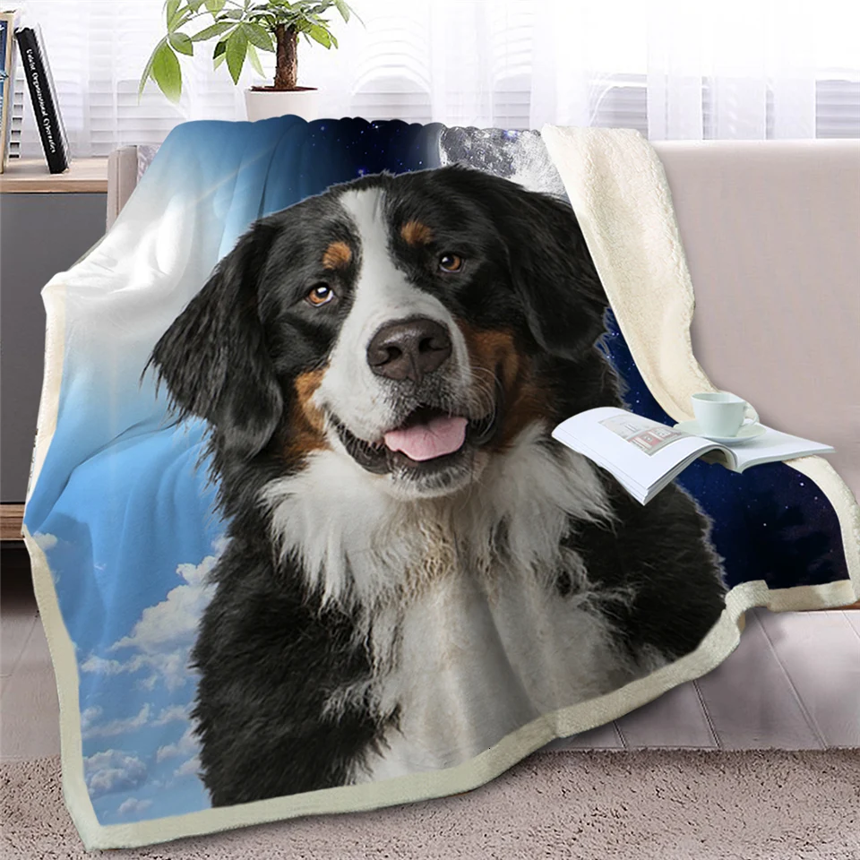 Blesslive одеяло для питомца собаки шерпы на кровать 3D Border Collie Throw Одеяло покрывало для животных день и ночь небо пейзаж чехол для дивана