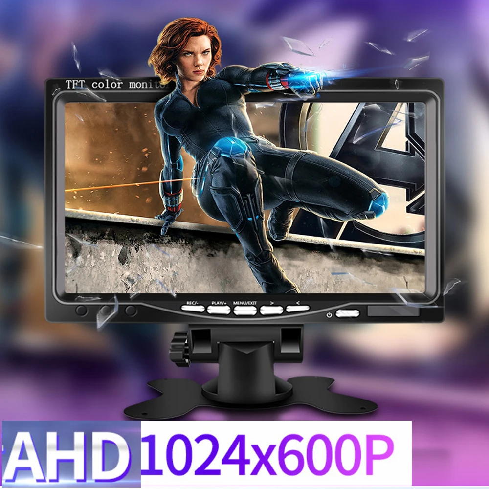 7-дюймовый автомобильный монитор AHD 1024*600 IPS Displyer 1080P ИК Ночное Видение для автобуса