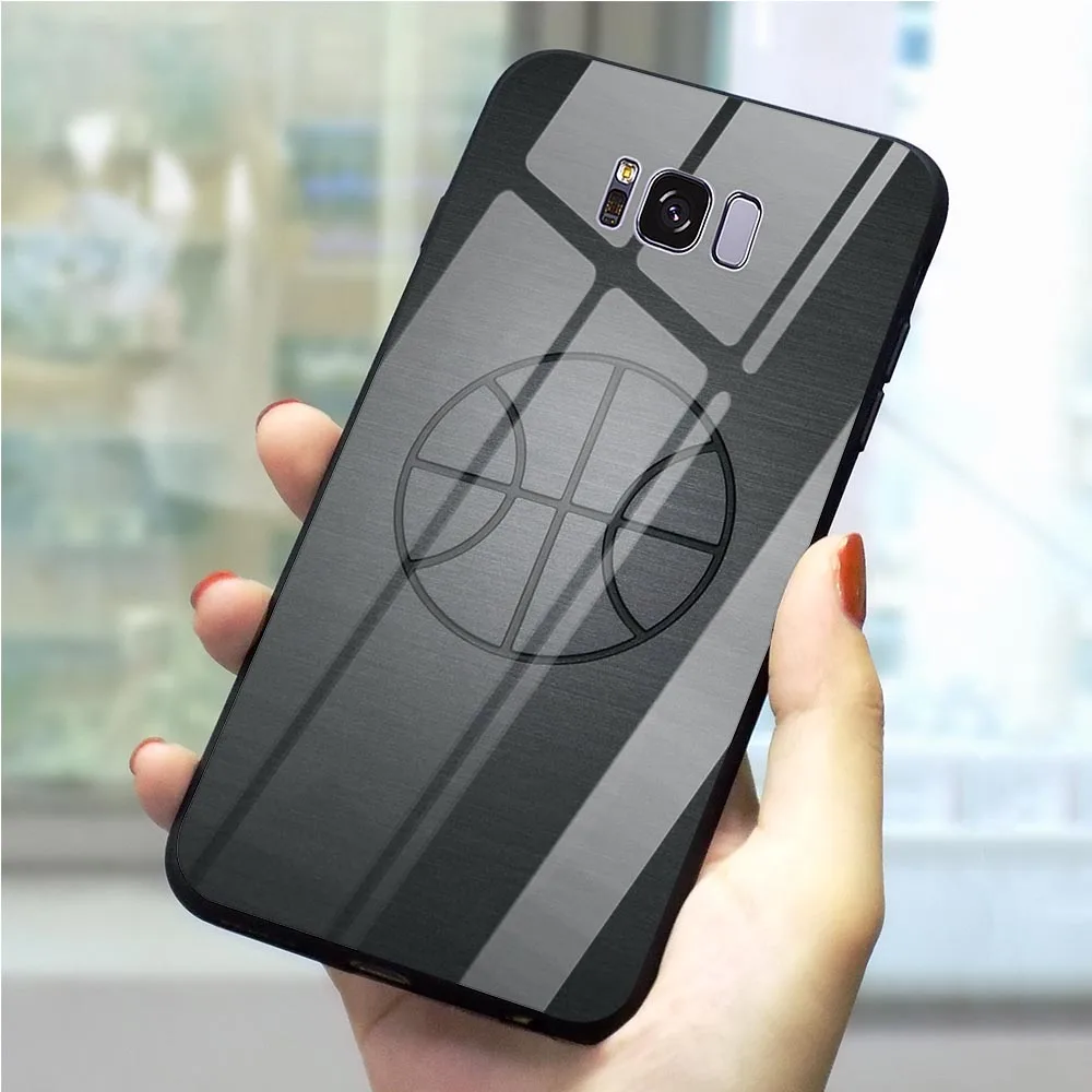 

Phone Cover For Galaxy S9 Plus Basketball Life Tempered Glass Case Note 8 9 S7 Edge S8 Plus S9 S10 A10/20/30/40/50/60/70 M40