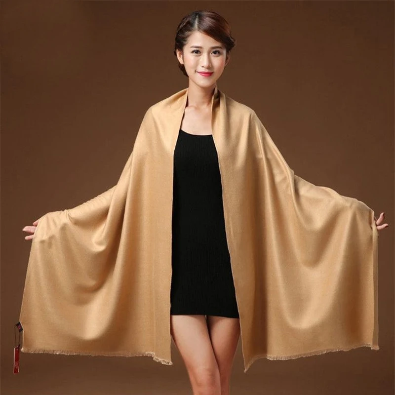 

300G Autumn Winter Solid New brushed Long Scarves Women Camel Winter Men Scarf Female Stole Women Pashmina Ladies Scarfs Shawls