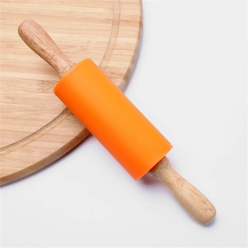 Антипригарная деревянная ручка, силикон скалка для теста, муки, роликовые кухонные инструменты для выпечки, инструменты для приготовления пищи rouleau a patisserie FB