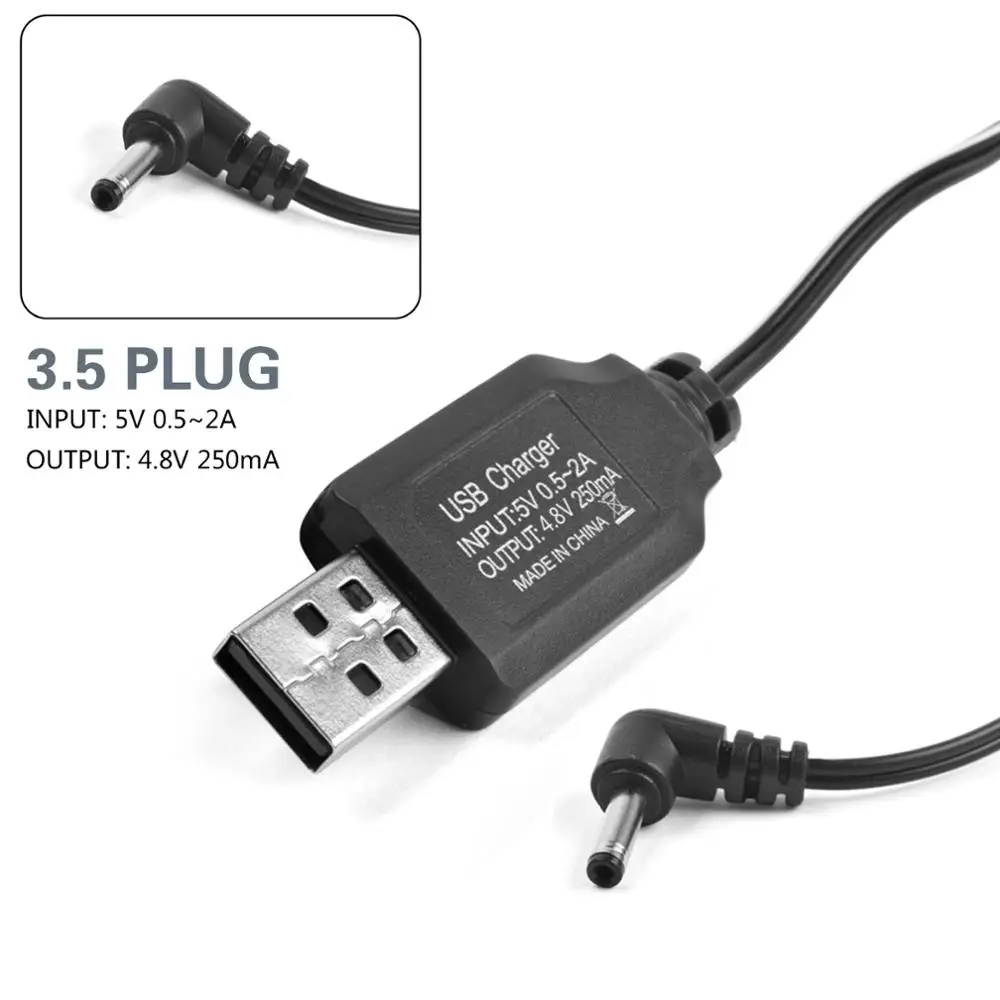 4,8 V 250mA USB зарядное устройство, аккумулятор, адаптер, Ni-CD Ni-MH для игрушек, RC автомобиль, KET-2P, KET-3P SM JST EL 557-2P - Цвет: 3.5 Plug