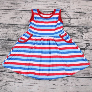 

2020 Baby Summer Clothing Cute Infant Kids Baby Girl Stripe Sleeveless Knee Length Holiday Princess Dresses