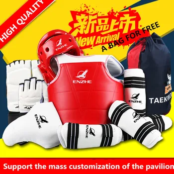 

8 pieces taekwondo protectors full set of child adult Helmet Chest head protector Armguards Shank protector Crotch free shipping