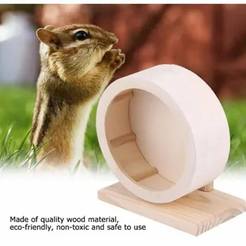 

Wooden Mute Roller Hamster Running Exercise Wheel Mouse Hedgehogs Sports Wheel Pet Toy For Hamsters Mice And African Hedgehogs