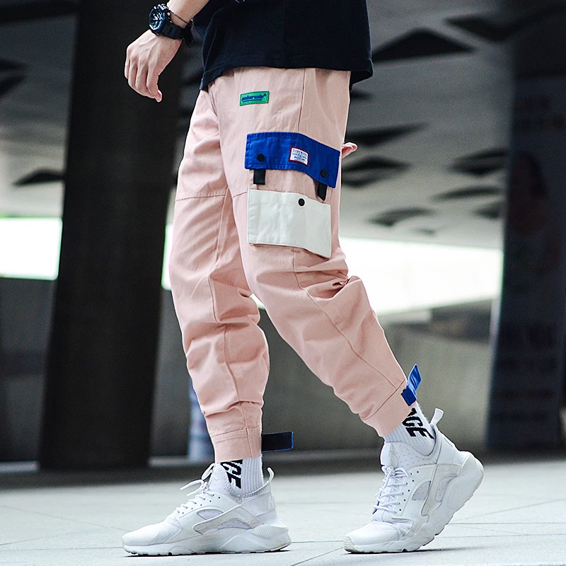 

Spring Hip Hop Joggers Men Black Pink Harem Pants Sweatpants Streetwear Casual Male Pants Loose Harem Pants Fashion Trousers