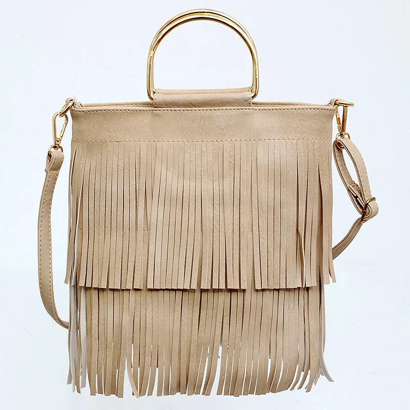 Women bag European and American fashion trend handbag elegant tassel bag single shoulder cross vertical squar vertical square